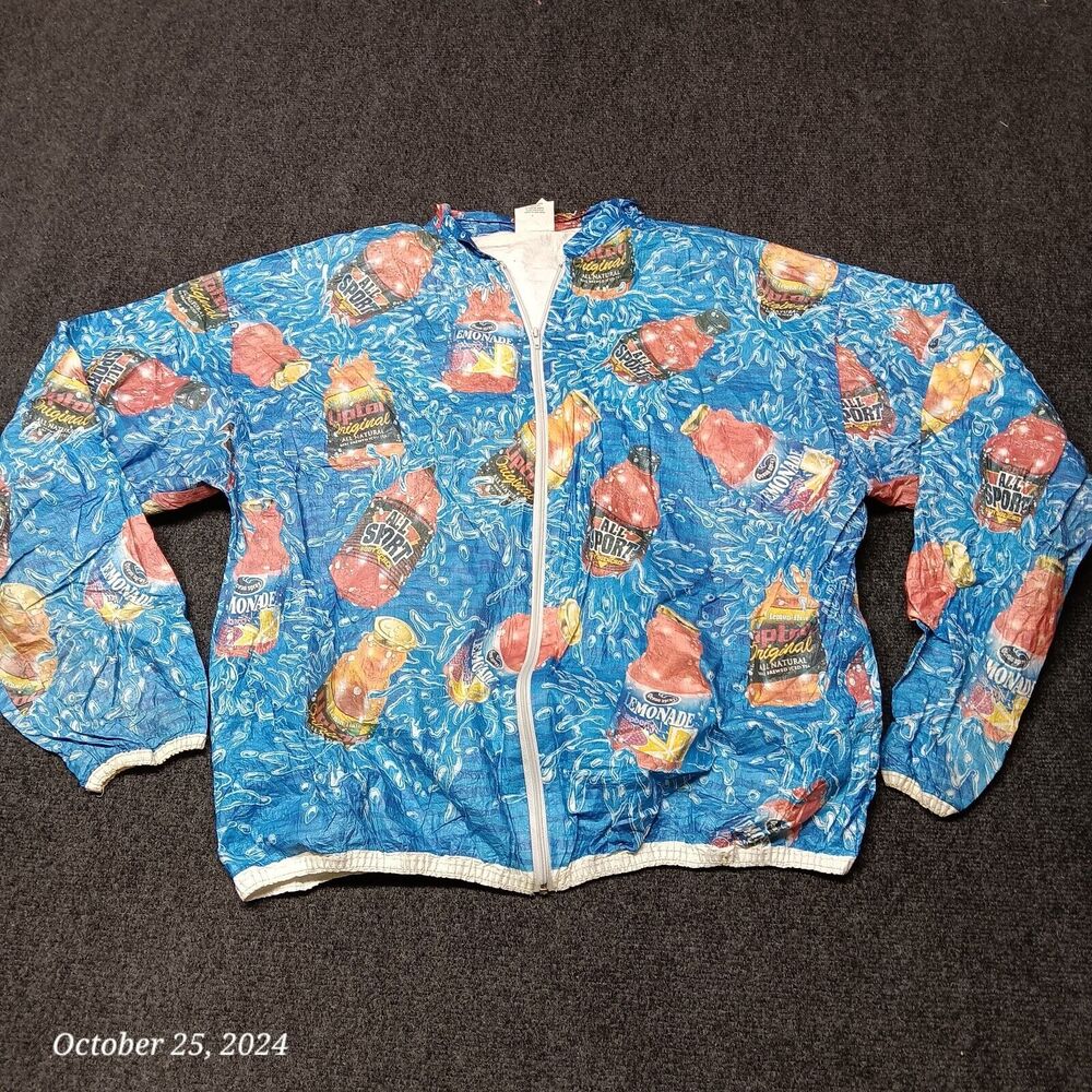 Vintage Ocean Spray All Sport Windbreaker Print All Over Jacket‎ Adult One Size